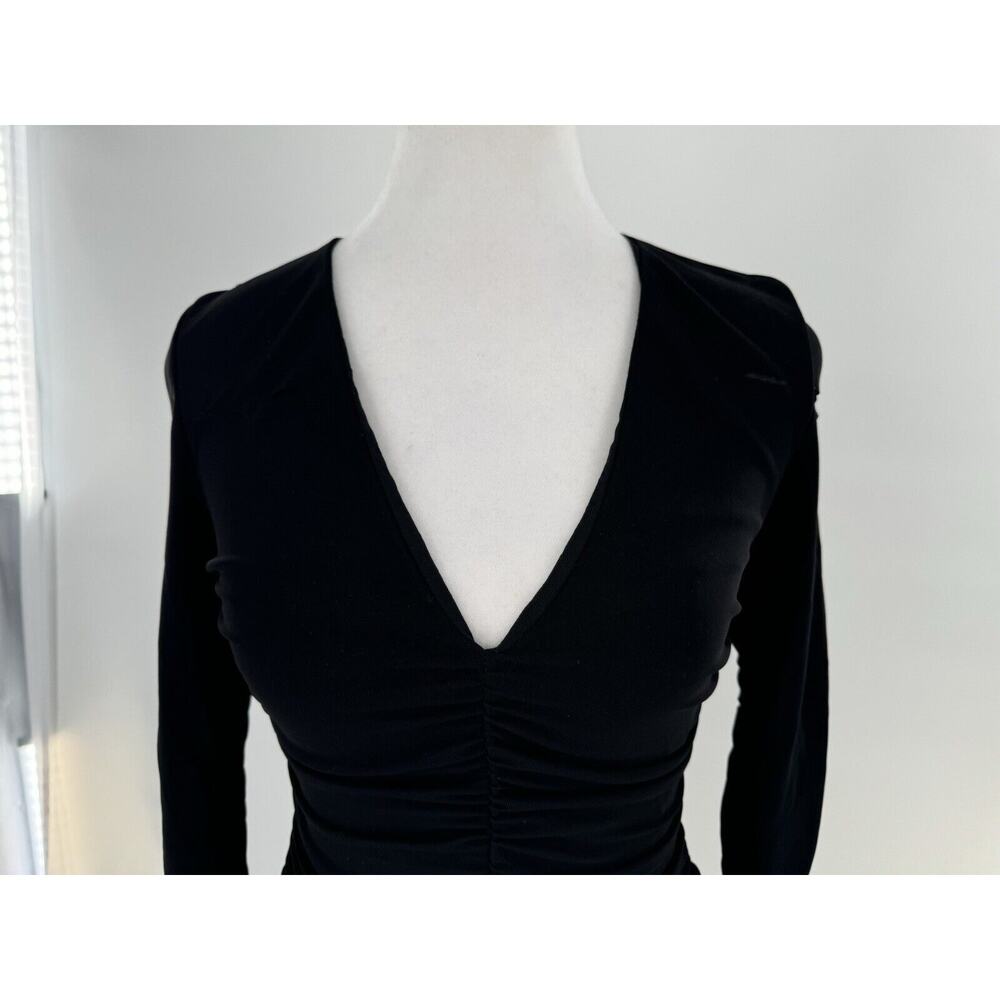 Pinko Dress Sz XS Rouched Party Grunge Holes Black Sexy Cocktail Whimsigoth Emo - Picture 2 of 16